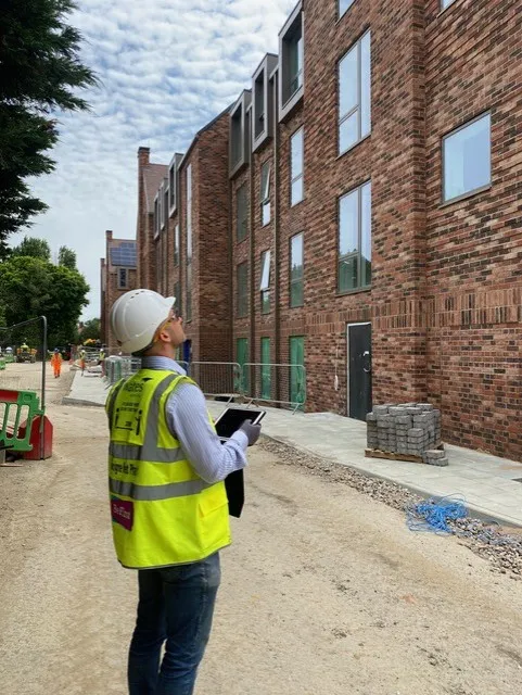 John Slaney, founder of EcoSkye, carrying out a site inspection on a new residential development